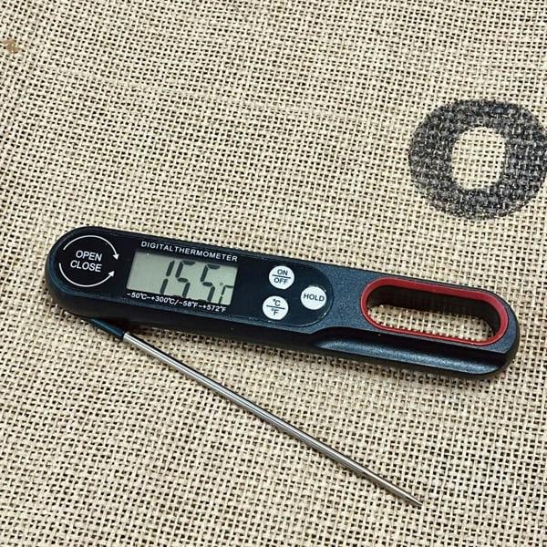 Sourdough By The Sea Digital Food Thermometer, LCD Screen Foldable Long Probe Perfect for Kitchen Cooking Temperature