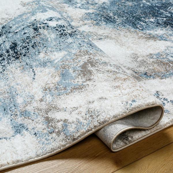 Livabliss Allegro-Abstract Blue Grey Brown Modern Marble Rug