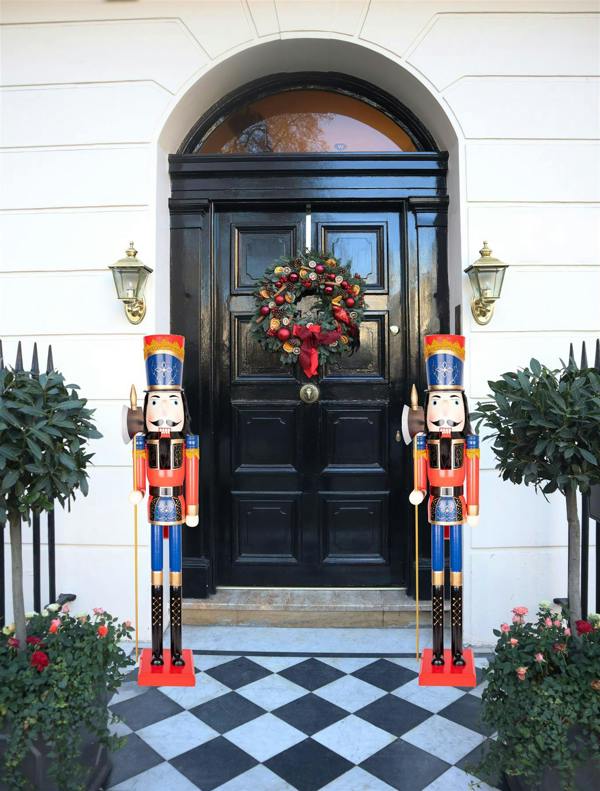 120cm Wooden Christmas Nutcracker Soldier Ornament, Hand-Painted Wood Decorative Figure image 5