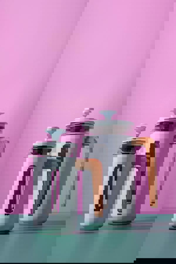 La Cafetière 'Pisa' 3 Cup Cafetiere, Sky Blue with Wooden Handle 350ml