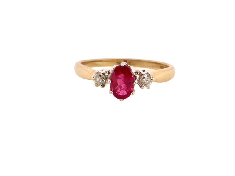 Vintage Tom A Ruby and Diamond trilogy ring