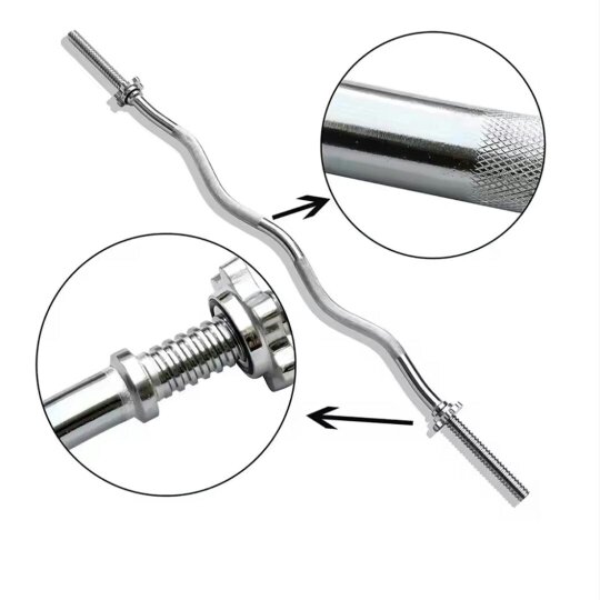 Havendro EZ Curl Spinlock Barbell Weightlifting Bar Gym Weight Lifting