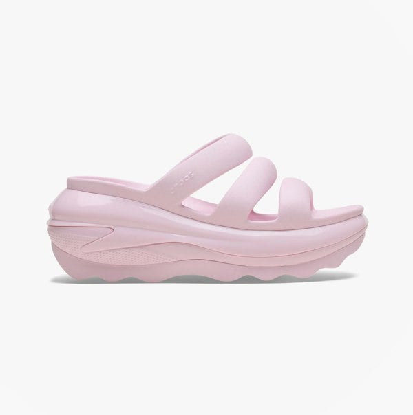 Crocs 209842-6ZW MEGA CRUSH TRIPLE STRAP Womens Sliders Pink Milk