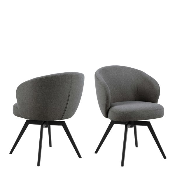 Furniture To Go Darlene Dining Chair with Armrest and Swivel Function in Grey