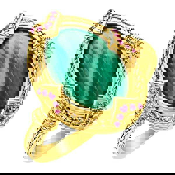 Thomas Sabo Unisex Adult Stone Ring - Green/Gold - 