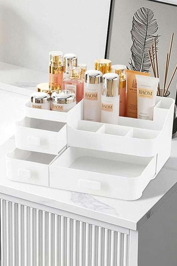 Living and Home Cosmetic Miscellaneous Storage Box Portable Desktop Makeup Box For Home Dormitory Office