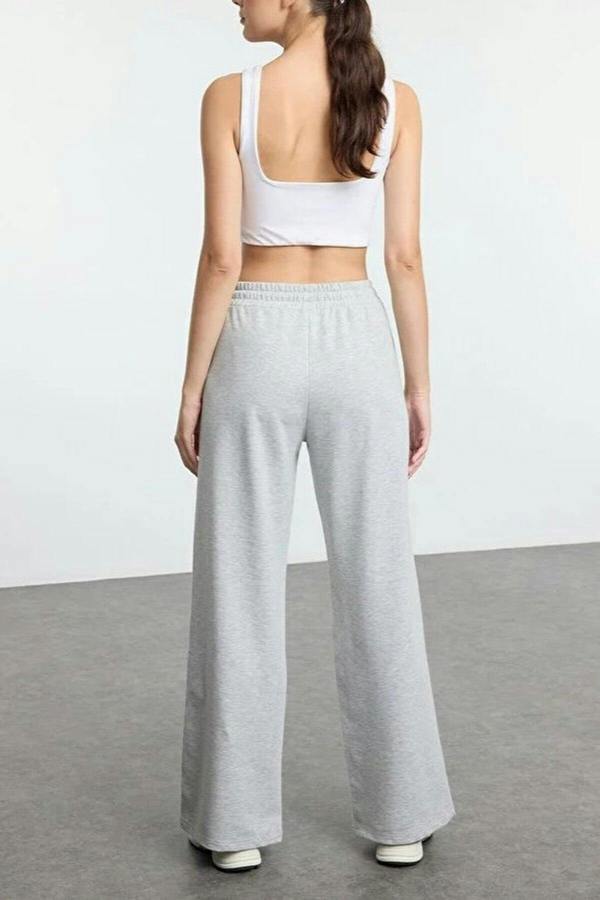 WOVCOR Cotton Wide Leg Thin Knit Jogger