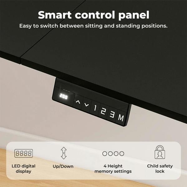 Levede Electric Standing Desk  Adjustable Height Workstation 160cm Metal Frame