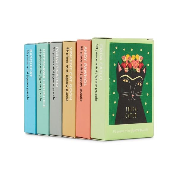 Happily Puzzles Art Cats Set - 6 x 99 Piece Mini Jigsaw Puzzles