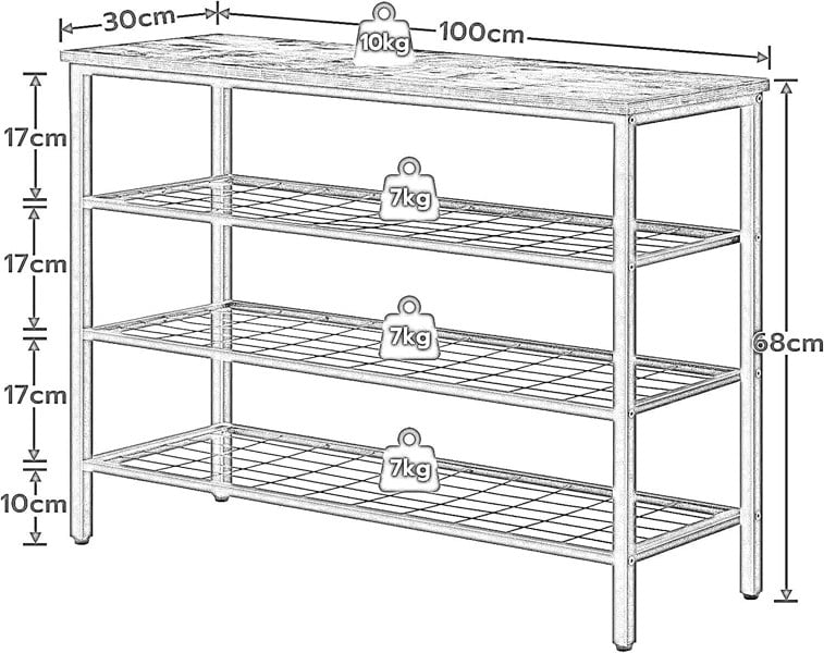 Rafaelo Mobilia 4-Tier Shoe Rack