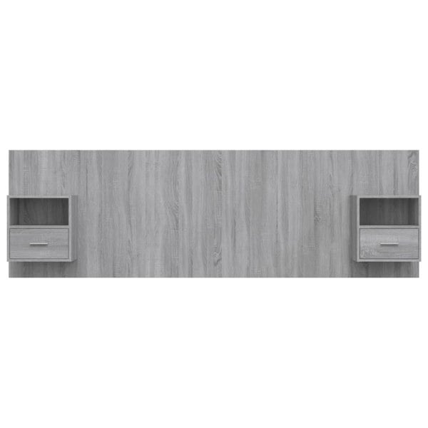 Berkfield Bed Headboard with Cabinets Grey Sonoma Engineered Wood