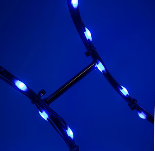 Samuel Alexander 78cm Metal Hanging Christmas Bauble with 245 Static & Twinkling LEDs in Blue & White