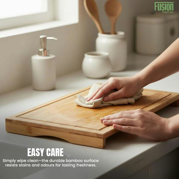 Fusion Food Care Fusion Food Bamboo Chopping Board - 54x28cm Large Cutting Board for Kitchen Food Grade Board for Cutting Meat & Vegetable
