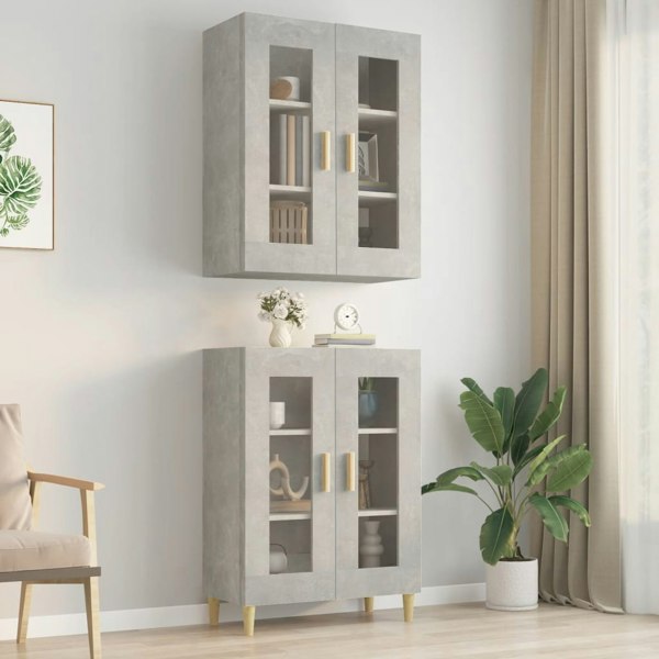 Berkfield Hanging Wall Cabinet Concrete Grey 69.5x34x90 cm