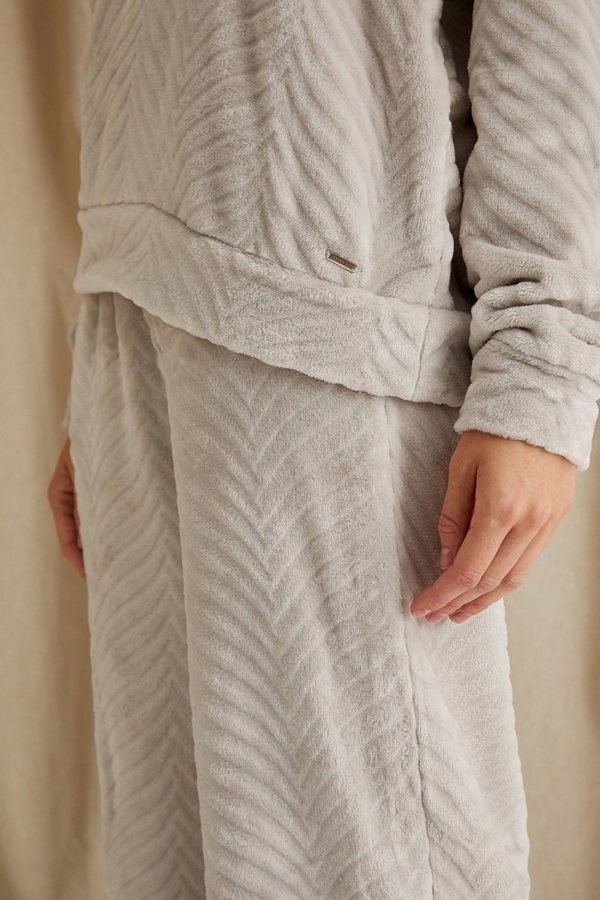 Cosy Chevron Lounge Suit in AlmondLoungewear