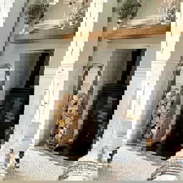 Ivyline Natural Rattan Tall Log Storage