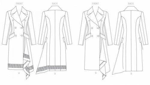 Vogue Sewing Pattern 1649, Coats for Women, A5 (6-8-10-12-14) - Intermediate