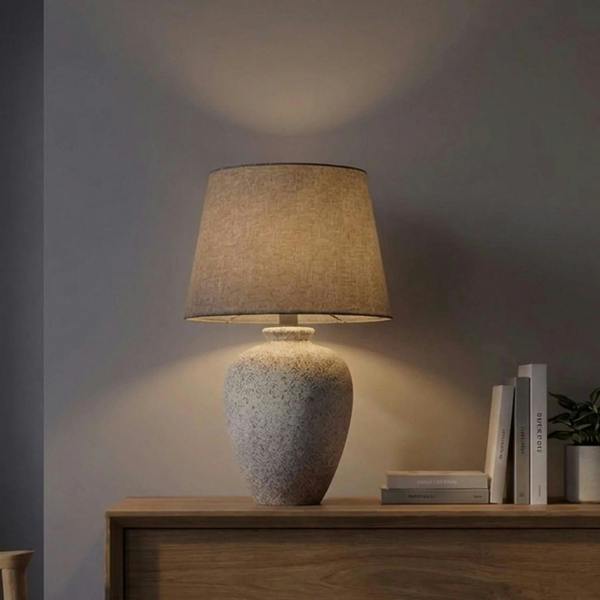 Garden Greatness Textured Ceramic Stone Table Lamp