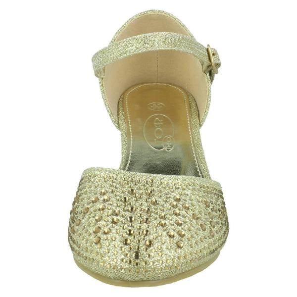 Spot On Girls Spot On Buckle Ankle Strap Glitter Shoes H3084