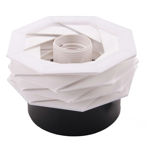 Modern Unique Matte Black Table Lamp with Foldable White Geometric Shade Image 4