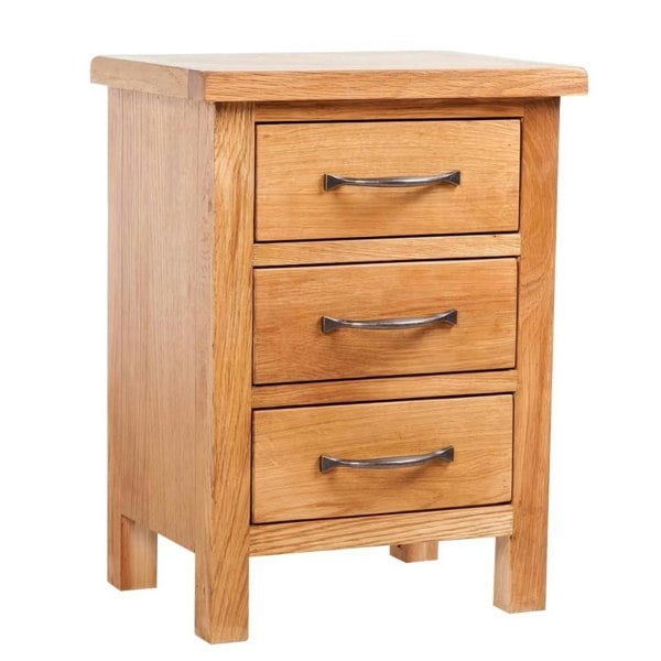 Berkfield Nightstand with 3 Drawers 40x30x54 cm Solid Oak Wood