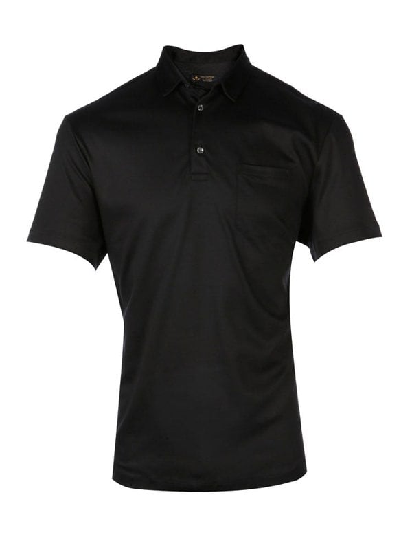 CLASSIC FIT KNITTED JERSEY POLO – BLACK