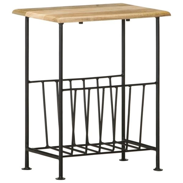 Berkfield Magazine Rack 40x30x50 cm Solid Mango Wood and Steel