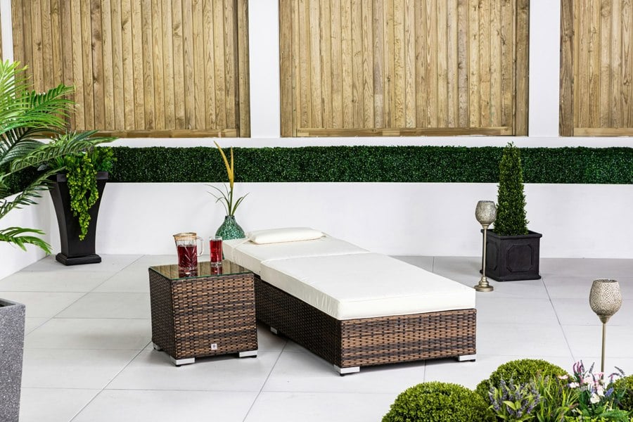 Giardino Rattan Sun Lounger & Table Set