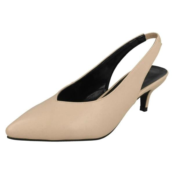 Spot On Ladies Spot On Kitten Heel Slingback Shoes F90049