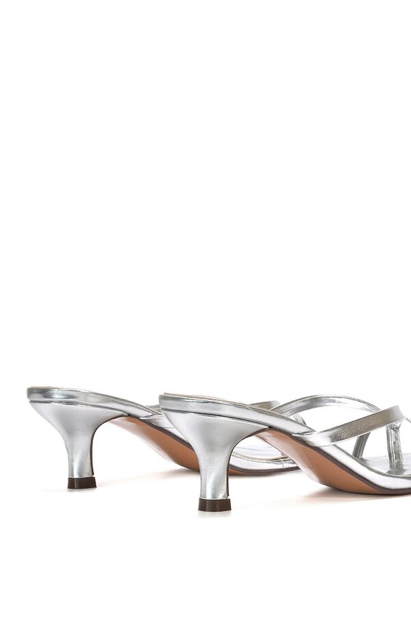 XY LONDON Kitten Heel Sandal Mules With Toe Post