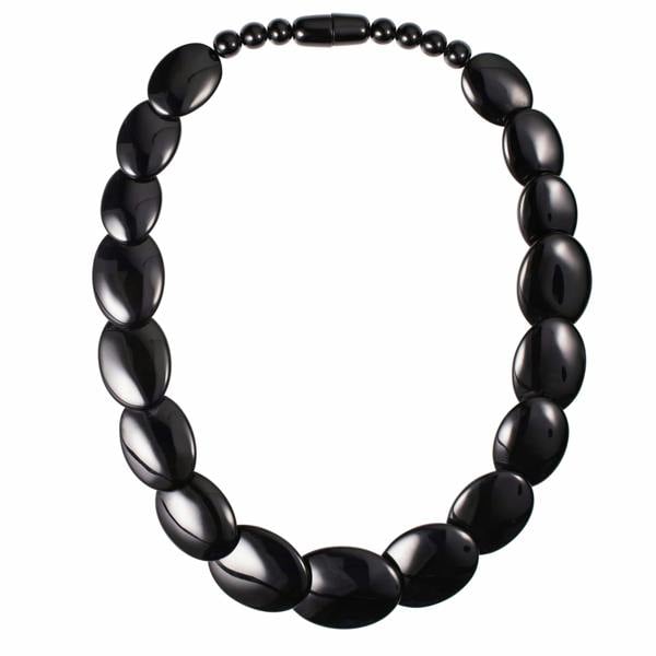 Long Black Chunky Statement Necklace for Women - namana.london