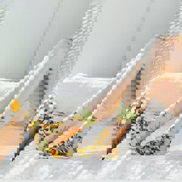 Anysox Anyfootwear 5 Pairs Peach Size 5-9 Sock Harajuku Crystal Silk Tide Socks With Flower Vines Comfortable To Wear Prefect For Women