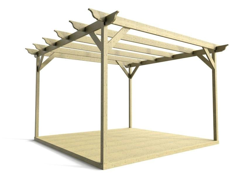 Arbor Garden Solutions Longhorn Wooden Pergola and Decking Kit