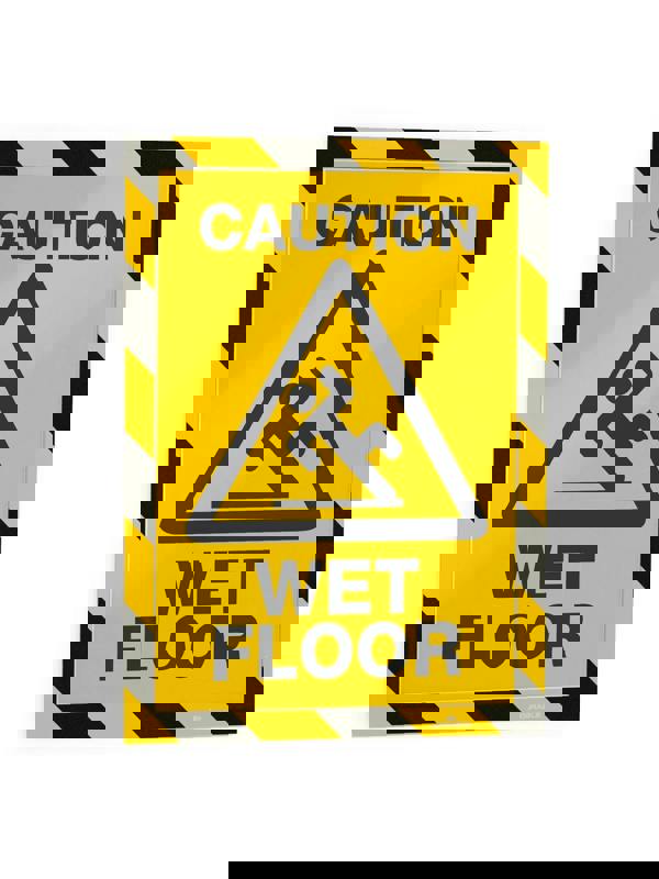 Durable DURAFRAME Adhesive Magnetic Hazard Frame | 2 Pack | A4 Black & Yellow