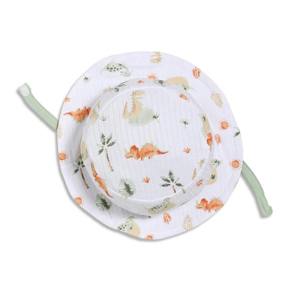 Mini Cuddles Baby Boys Dinosaur Printed Dungaree Set With Matching Cap, Multicolour