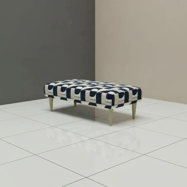 Premium Non-Storage Footstool with Sleek Solid Wooden Legs