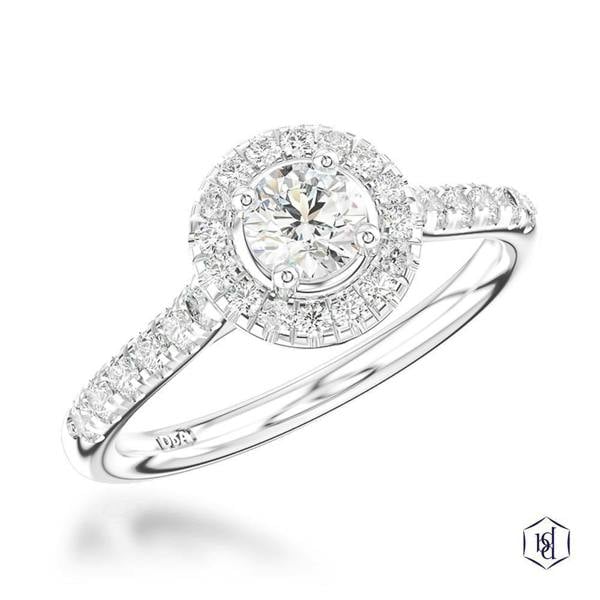 Sarah Layton Platinum Round Brilliant Cut Diamond Cluster Engagement Ring - 0.56ct