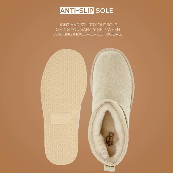 VIVA Women's Faux Fur Lined Boot Slippers - Memory Foam Anti-Slip Sole