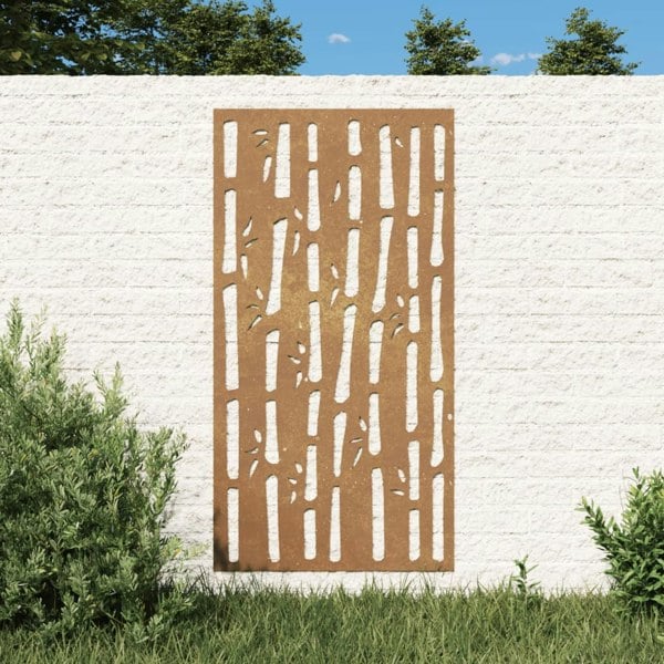 Berkfield Garden Wall Decoration 105x55 cm Corten Steel Bamboo Design