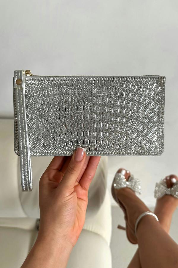Crystal Disco Ball Clutch Purse Silver featuring crystal Embellished Purse Clutch