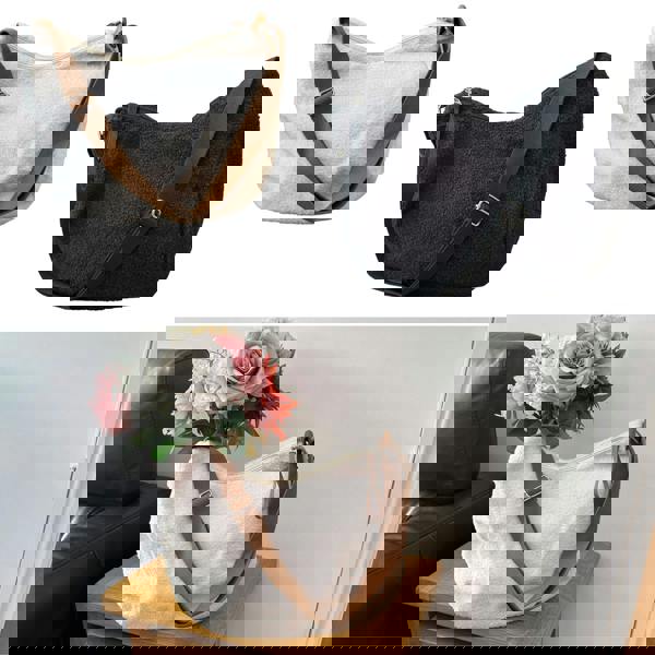 Fores Collection Teddy Slouch Large Tote Bag with Adjustable Shoulder Strap