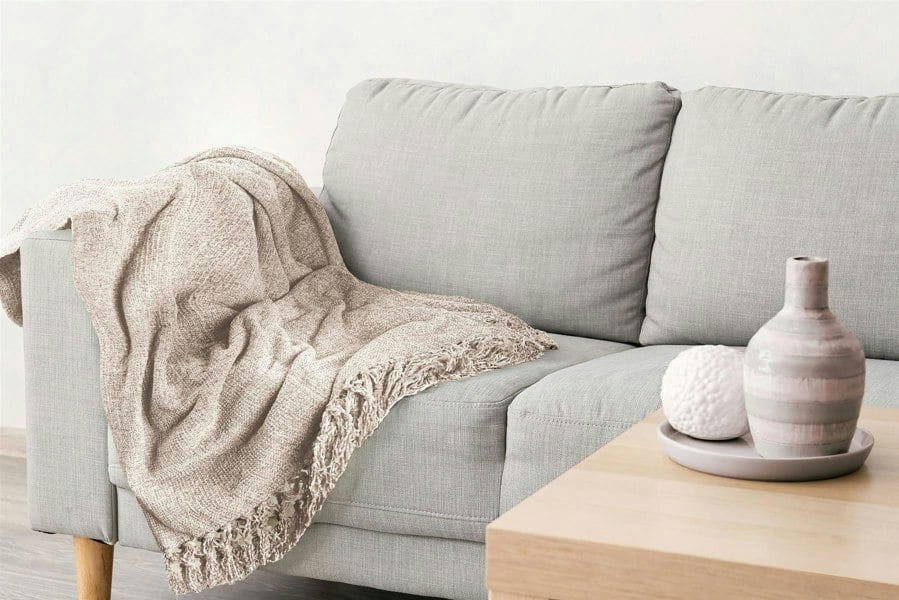 Emma Barclay Darcy Tassel Dove Grey Blanket/Throw