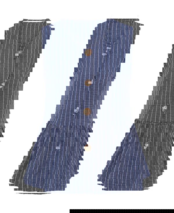 Needs No Label Blue Stripe Peplum Top