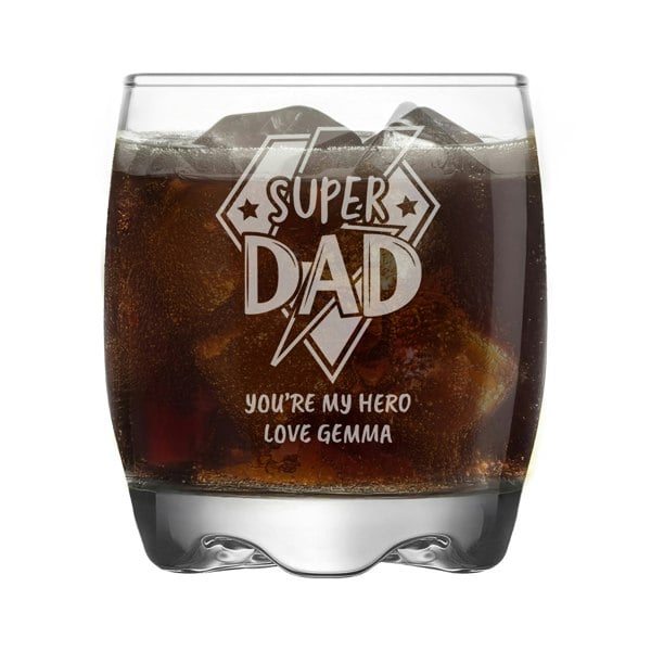 Personalised Memento Company Personalised Super Dad Tumbler Glass