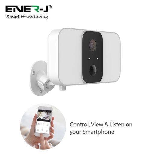 ENER-J Smart Wireless Twin Floodlight Outdoor Camera with Sensor, Alexa & Google Home Compatible, App & Voice Control