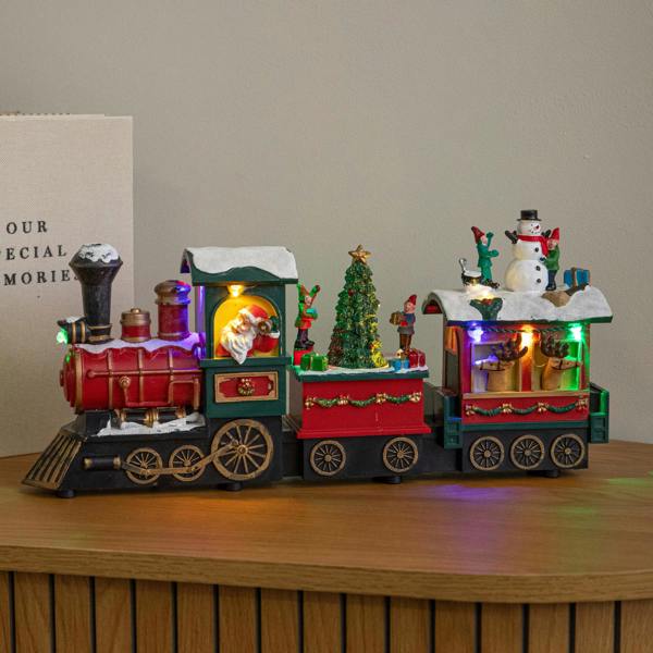 Samuel Alexander 34cm Choo Choo Snow Scene Christmas Train with LEDs, Music & Timer