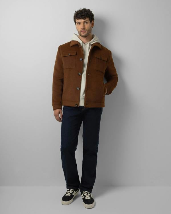 Steel & Jelly Grindal - Rust Brushed Twill Harrington Jacket