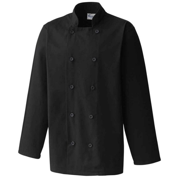 Premier Mens Long-Sleeved Chef Jacket - Black