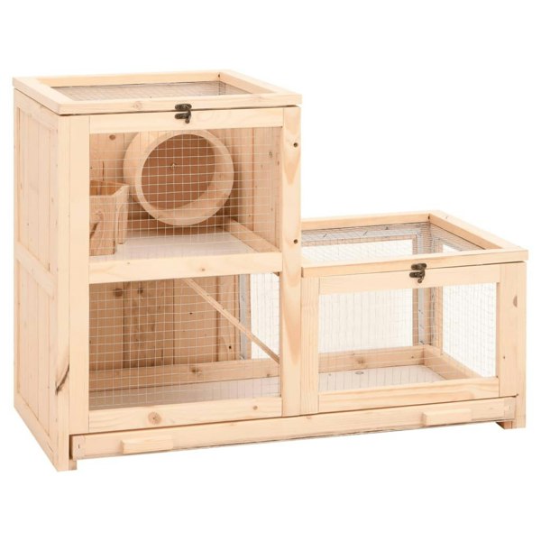 Berkfield Hamster Cage 81x40x60 cm Solid Wood Fir