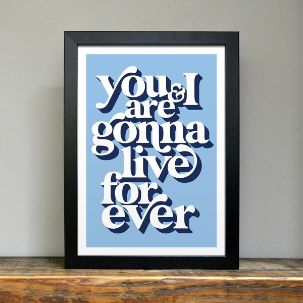 Hands & Hearts Live forever positivity art print